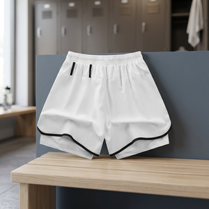 Pantalones cortos informales de moda para hombre, con patrón sólido, cintura elástica, teñidos, transpirables, impermeables, ecológicos, servicio OEM disponible - Product Image 2