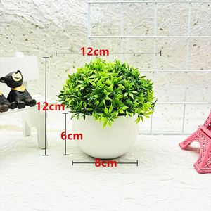 Plantes artificielles en pot Qi Xing, bonsaï rond en plastique, décoration décorative pour la maison, 12 pouces - Product Image 2
