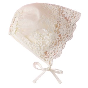 Chapéu de Bebê Menina Estilo Princesa com Renda Simples, Branco Creme, Estilo Corte, para Fotografia, Novo, Europeu Retrô, Primavera Verão - Product Image 5