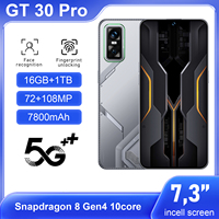 Teléfono Inteligente Android GT 30 Pro 5G de 7.3 Pulgadas, Deca Core, 16GB+1TB, Desbloqueo por Reconocimiento Facial, Venta al por Mayor, Teléfono Móvil Dual SIM