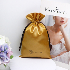Manufacturer Custom Logo Satin Drawstring Bags Gold Wig Underwear Wig <strong>Packaging</strong> Pouches <strong>Textile</strong> <strong>Packaging</strong> - Product Image 3