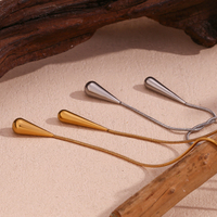 Collier long en chaîne goutte d'eau plaqué or pour femmes, collier en acier inoxydable doré