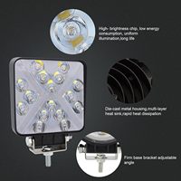 Feux de travail LED de jour à stroboscope pour voiture, 48W, 4 pouces, haute luminosité, phares carrés modifiés pour automobile