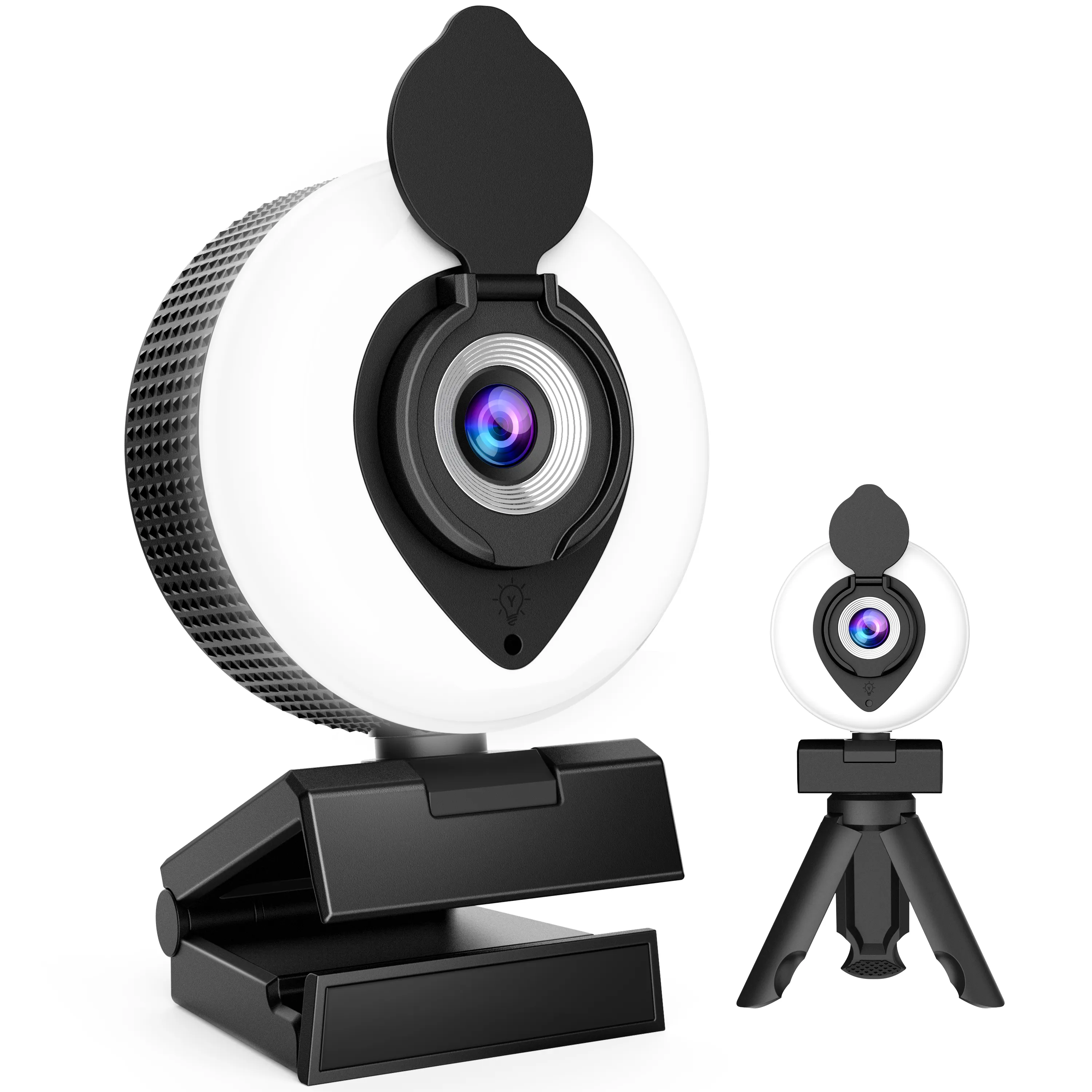 Cámara de videoconferencia para PC, Webcam Full HD con usb, micrófono, anillo de luz LED, 1080p, 30Fps, novedad