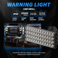DXZ I-BS-M4-C-12 Feu de signalisation LED 12V 48W, clignotant d'urgence dissimulé à 18 modes (clignotant continu et stroboscopique) pour camion et balayeuse à neige