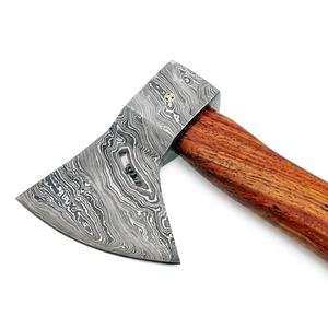 ขวานผ่าฟืน ZA DAMASCUS MAKERS ใบมีดเหล็กตีขึ้นรูป (5 คมตัด) ด้ามไม้ แบบขวานเล็ก สำหรับผ่าฟืน งานไม้ - Product Image 1