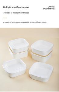500ml 750ml 1000ml 1200ml 1400ml 100% Eco Friendly Rectangular White Kraft Takeaway Food <b>Packaging</b> Containers With Lid - Product Image 2