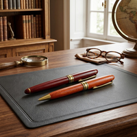 Ensemble de stylos en bois de rose rouge de luxe avec logo personnalisé, finition métallique, pour cadres d'affaires