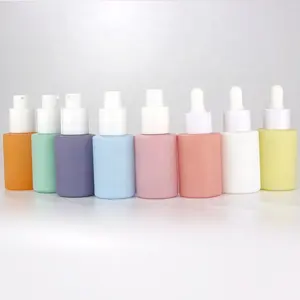 2023最新虹彩玻璃滴管瓶产品白色滴管制造化妆品护肤包装30毫升100个