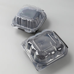 Boîte de conteneur alimentaire en plastique à charnières, compartimentée, jetable, biodégradable, personnalisée de qualité supérieure - Product Image 1