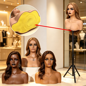 Maniquí de Busto Femenino Afroamericano Realista en Oferta, con Hombros, para Exhibición de Pelucas, Joyas y Collares, para Salón de Belleza o Tienda - Product Image 2