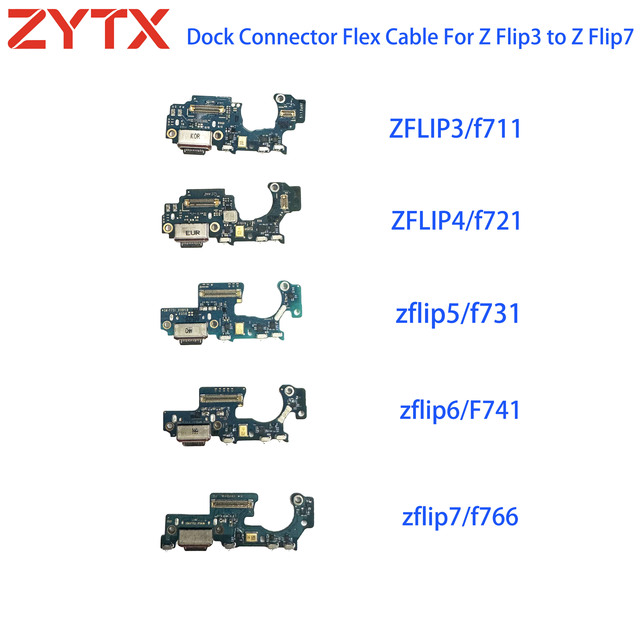 Charging Dock Flex Sub Board Replacement Parts for Galaxy Z Flip 3 4 5 6 7 Microphone Charger Port PCB