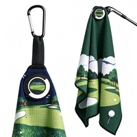 Serviette de golf personnalisée pour tournoi, lavable en machine, avec boucle auto-agrippante, en tissu gaufré