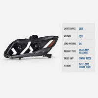 Ensemble de phares pour Honda Civic 9ème génération 2012-2015, projecteur LED, clignotant ambre dynamique, œil de démon rouge, lampe de voiture