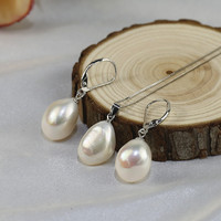 FEIRUN 12 millimetri nugget Nuova Venuta 925 Sterling Silver Donna insieme dei monili della perla