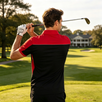 En gros, Col brodé respirant à motif patchwork coloré pour T-shirt, Chemise de golf sportive européenne et américaine, Hauts streetwear