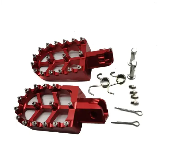 FonsenX pedal sepeda balap CRF XR 50 70 110, pedal sepeda motor Trail motocross bertatah antiselip dapat diputar pedal CNC paduan aluminium