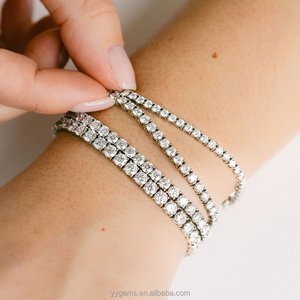 Bracelet tennis en moissanite couleur D VVS, argent sterling 925 plaqué or 18 carats, taille brillant ronde, 2 mm à 6,5 mm, en stock pour cadeau - Product Image 2