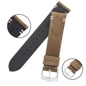 Cinturini Vintage in vera <span class=keywords><strong>pelle</strong></span> 20mm 22mm uomo donna cinturini per orologi in <span class=keywords><strong>pelle</strong></span> <span class=keywords><strong>verde</strong></span> blu 24mm accessori per orologi a sgancio rapido - Product Image 2