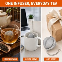 YOPUJIU Infuseur à thé en acier inoxydable réutilisable, boule à thé en maille extra fine, filtre diffuseur pour le brassage