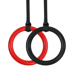 Anneaux de gymnastique Aimeili, diamètre 28 mm, rouge et noir, équipement de fitness intérieur/extérieur pour enfants et adultes - Product Image 3
