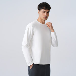 Maglietta all'ingrosso del prodotto di vendita caldo del poliestere della maglietta di alta qualità della maglietta degli uomini manica lunga foderata in pile - Product Image 1