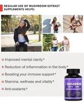 Cordyceps Ganoderma en cápsula suplemento Reishi Extracto de hongo cápsulas embalaje 7 en 1 Lions Mane Mushroom Complex cápsulas
