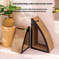 Griffoir vertical incurvé pour chat, en carton ondulé résistant à l'usure, grand nid triangulaire pour griffes de chat, protection anti-griffures pour canapé