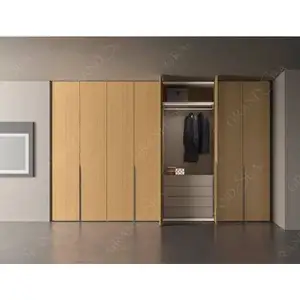 Minimalist Modern Built In Swing Door Wardrobe Cabinet Display With Dressing Table Bedroom Furniture Home Furniture