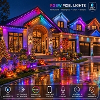 Lampes LED permanentes d'extérieur, indice de protection IP68, RGBW, commande intelligente par application, éclairage de toit pour la décoration de Noël