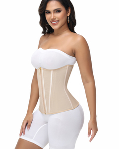Women <strong>Strapless</strong> Waist Trainer Corset Zipper Hook Closure Tummy <strong>Control</strong> Hourglass <strong>Body</strong> <strong>Shaper</strong> for Postpartum Weight Loss Shaping - Product Image 5