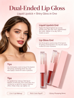 Gloss à lèvres double embout 2-en-1 OEM sous marque privée – Fini mat et brillant, waterproof, longue tenue, végétalien