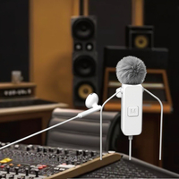 Mini micrófono Lavalier con cable para Iphone Android Monitor de reducción de ruido Audio para transmisión en vivo Grabación YouTube TikTok