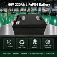 13.8kW Smart 60V LiFePO4 Baterai Lithium Iron Phosphate untuk Golf Cart Forklift Deep Cycle Grade A Smart BMS Bluetooth