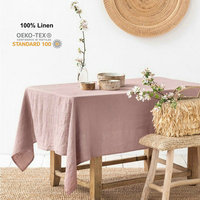 Tissu en lin naturel France 100%, vente en gros, ensemble de nappes de mariage rectangulaires/lavables, nappe de Table de fête en lin