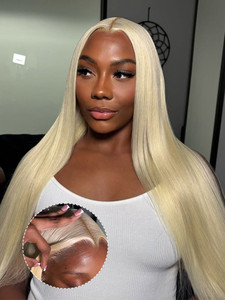 Biondo vietnamita #613 parrucca capelli umani dritta di seta Pre <span class=keywords><strong>Max</strong></span> 13x6 HD in pizzo con pizzo trasparente - Product Image 3