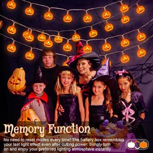 Sunnyhoho Halloween Pumpkin String <b>Lights</b> 10Ft 20LED Timer 8 Modes Clear <b>Wire</b> Indoor Outdoor Decor - Product Image 4