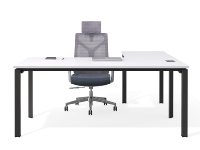 Bureau d'ordinateur Yeddkin Boss, table modulaire en fer en forme de L de 1,6 m avec armoire latérale pour gestionnaire, superviseur, finance, bureau moderne et contemporain