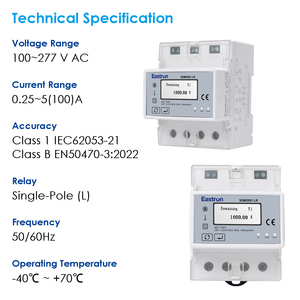 <span class=keywords><strong>Compteur</strong></span> <span class=keywords><strong>d</strong></span>'énergie monophasé bidirectionnel Eastron SDM320C-LR LoRaWAN RS485 Modbus NFC prépayé avec contrôle de l'alimentation - Product Image 2