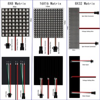 Écran flexible RVB pour affichage d'images, vidéos et textes, panneau adressable 64 256 pixels, matrice LED WS2812 SK6812 WS2812b 8x8 8x32 16x16