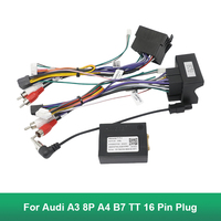 Prise 16 broches pour Audi A3 8P A4 B7 TT CAN Bus décodeur Quadlock harnais adaptateur Quad Lock connecteur RCA voiture Android câble de câblage