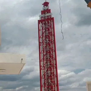 Torre de aço telescópica para telecomunicações, reboque elétrico com mastro de treliça, 25m