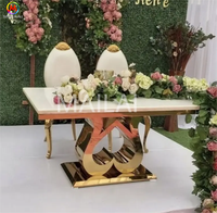 Tables à manger rectangulaires en acier inoxydable pour les événements de mariage et les banquets pour les hôtels