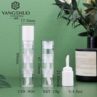 4.5ml fard à paupières liquide 3 sections conteneur de brillant à lèvres emballage de cosmétiques tube de brillant à lèvres vide transparent unique logo personnalisé