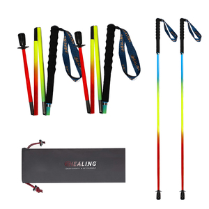 OKHEALING bastoni da trekking all'aperto in fibra di carbonio bastoni da passeggio nordici pieghevoli - Product Image 1