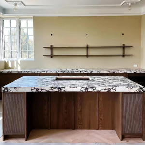 Comptoir de <span class=keywords><strong>cuisine</strong></span> en marbre Calacatta Viola de luxe, dessus de meuble de salle de bain, dessus de bar en pierre, îlot de <span class=keywords><strong>cuisine</strong></span> en cascade - Product Image 4