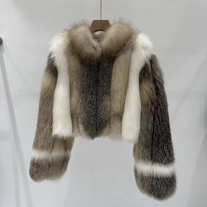 Cappotto da Donna su Misura in Vera Pelliccia <span class=keywords><strong>di</strong></span> <span class=keywords><strong>Volpe</strong></span> <span class=keywords><strong>Argentata</strong></span> Naturale all'Ingrosso - Product Image 4