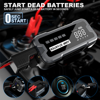 Démarreur de voiture portable 24000mAh 4000A 12V avec pompe à air, gonfleur de pneus et booster de batterie pour camions