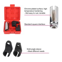 3 buah soket Sensor oksigen otomotif kunci pas alat pelepas mur rusak Offset vakum Sensor soket alat pengejar benang