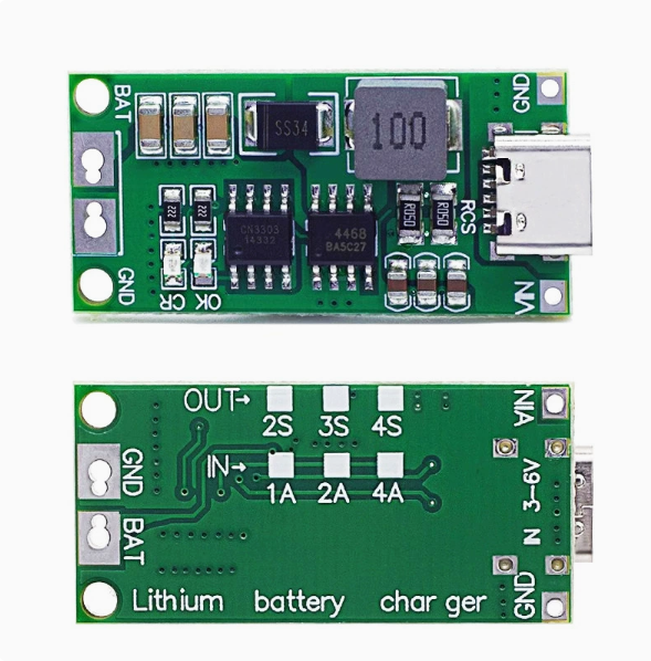 2S 3S 4S Type C Lithium Battery Charger Module 8.4V 12.6V 16.8V Boost Charging Board 1A to 4A Li Ion LiPo